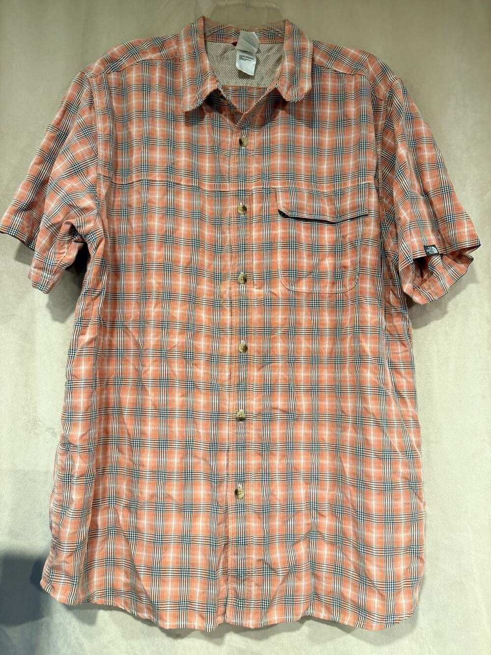 The North Face Men's Plaid Short Sleeve Button Down Hiking Shirt Size XL